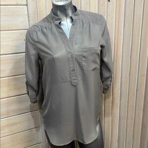 Maurices Gray Blouse Relaxed Fit Tunic